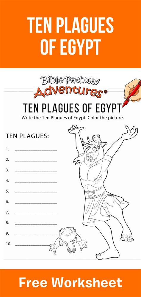 The Ten Plagues Of Egypt Worksheet With An Orange Background And White Text