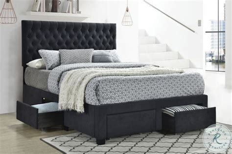 Soledad Gray Upholstered Queen Storage Platform Bed From Coaster Coleman Furniture