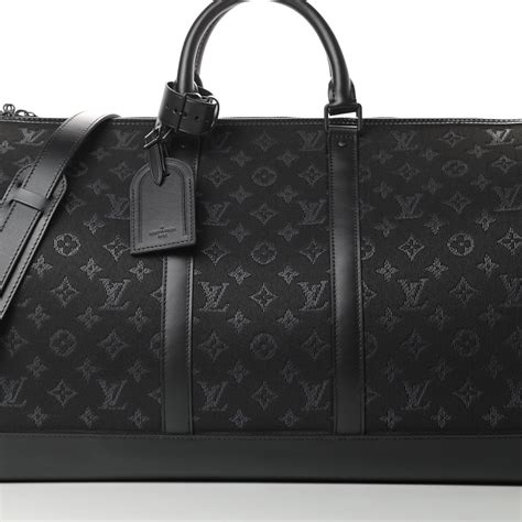 Louis Vuitton Jacquard Monogram Light Up Keepall Bandouliere 50 Black