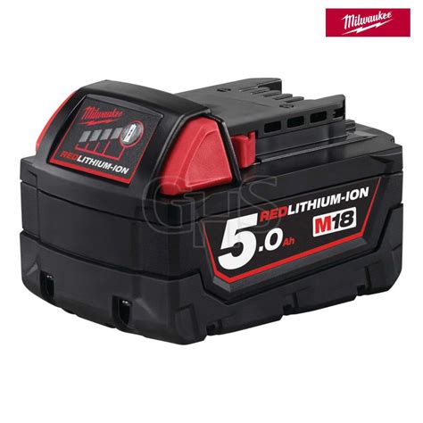 Milwaukee M18 B5 Redlithium Ion Slide Battery Pack 18 Volt 50ah Li Ion 4932430483 Ghs