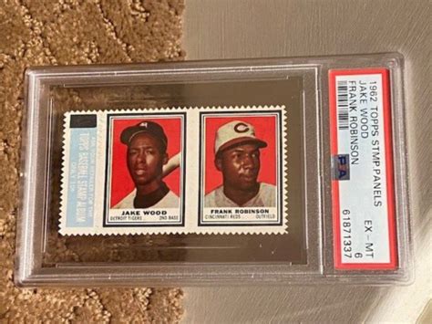 Topps Stamp Panels W Tab Frank Robinson Jake Wood Psa New Case