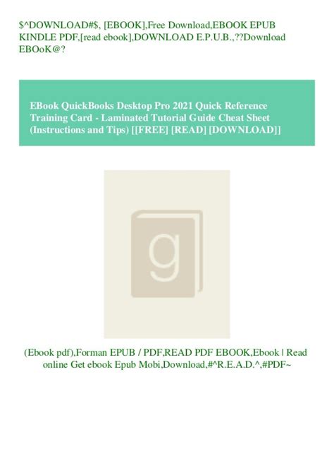 Ebook Quickbooks Desktop Pro 2021 Quick Reference Training Card