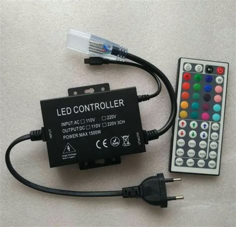 220V 110V 44key IR Remote RGB Led Controller Dimmer 1500W US Plug EU