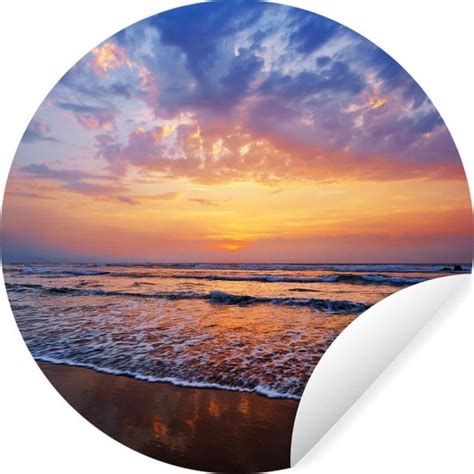 WallCircle Muurstickers Behangcirkel Strand Lucht Kleuren