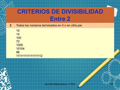 Divisibilidad De N Meros Naturales Y Criterios Pptx