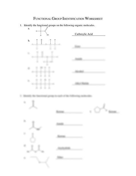 Solution Functional Group Identification Worksheet Studypool