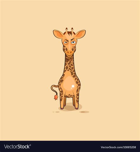 Emoji character cartoon angry giraffe Royalty Free Vector