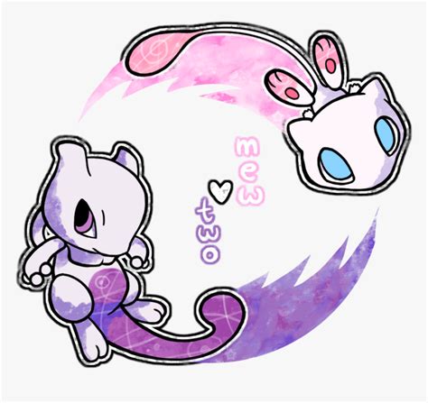 Mew Y Mewtwo Chibi Clipart Png Download Chibi Mew And Mewtwo