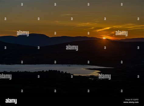 Sunset Pictured From Mount Corrin Ballydehob Overlooking Blairs Cove