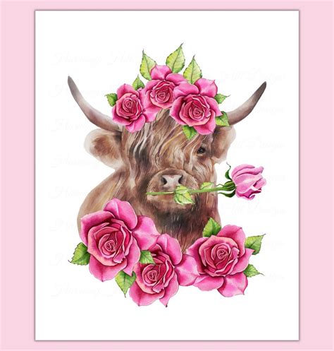 Highland Cow Printable Highland Cow Wall Decor Highland Cow Etsy