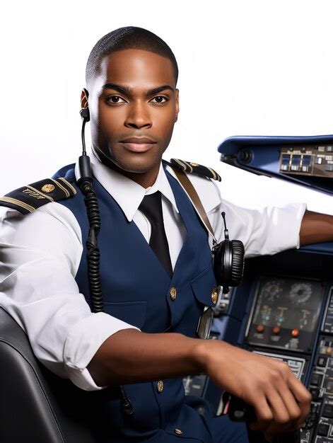 Premium Photo Skilled Male Pilot Navigating Aircraft Ai Generated