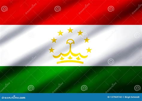 Tajikistan Realistic Flag Illustration Stock Illustration Illustration Of Flag Design 137969742