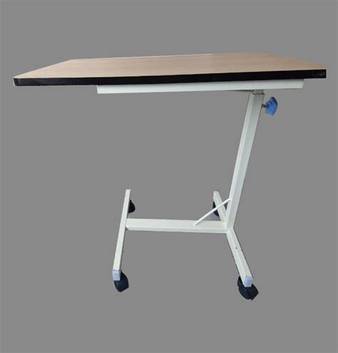 Stainless Steel White And Brown Hospital Overhead Table Size 30x16