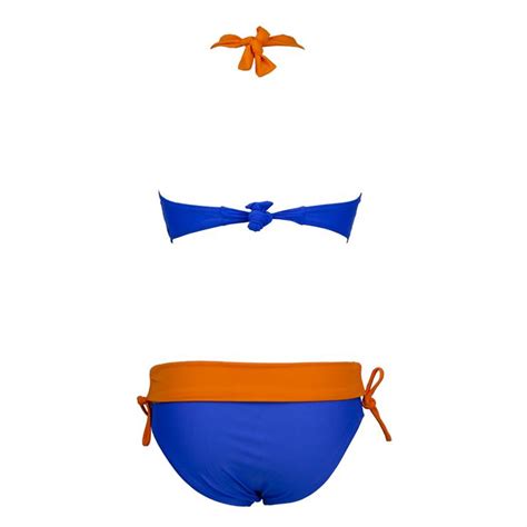 Blue And Orange Halter Bikini BK