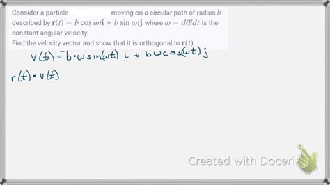 SOLVED Consider A Particle Moving On A Circular Path Of Radius B