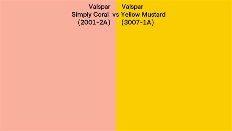 Valspar Simply Coral Vs Yellow Mustard Side By Side Comparison