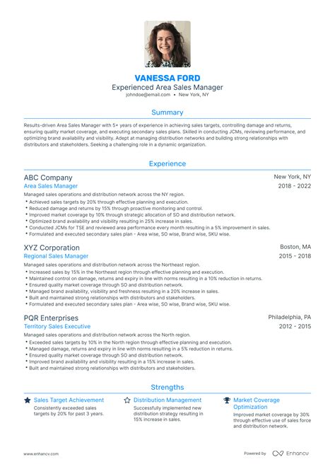 5 Area Sales Manager Resume Examples Guide For 2024