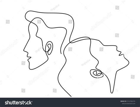 Continuous One Line Drawing Man Woman Stock Vector Royalty Free 1912766191 Shutterstock