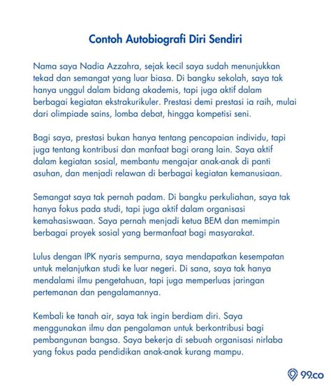 10 Contoh Autobiografi Diri Sendiri Yang Menarik Dan Memotivasi