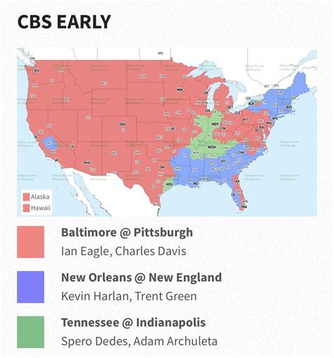 NFL Week 5 TV Map (CBS) : r/Colts