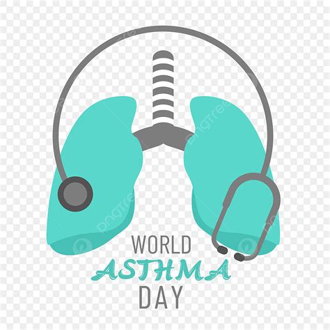 Asthma Day Clipart Vector Green World Asthma Day Lung Stethoscope