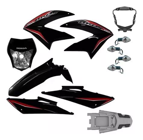 Kit Carenagem Honda Nxr Bros Vermelho Adesivo Roupa