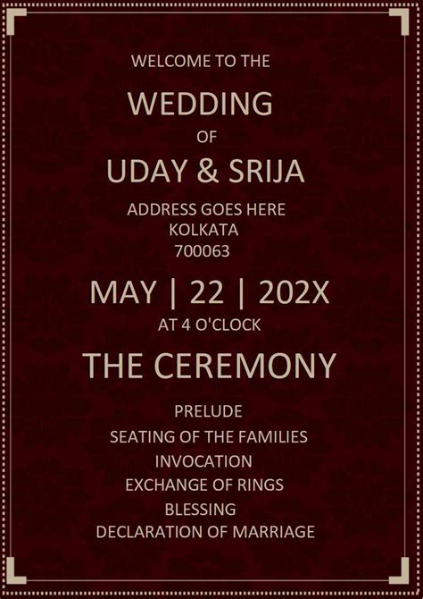 Word Of Wedding Invitation Card Docx Wps Free Templates