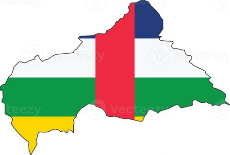 Central African Map City Color Of Country Flag 12096529 PNG