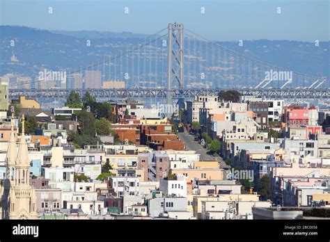 San Francisco City View With Bay Bridge Stock Photo Alamy