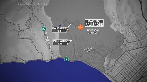 Los Angeles Live Fire Map Blaze Burns Through Pacific Palisades With