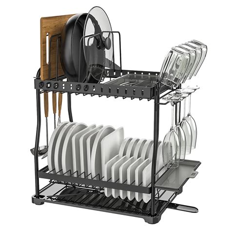 Buy Dish Drying Rack With Drainboard Set Mehoom Tier Large Dish