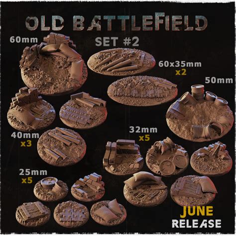 Old Battlefield Bases จัดส่งได้ใน1 3วัน ฐานโมเดลธีม Warhammer 40k Aos