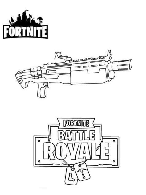 Assault Rifle Fortnite Gun Coloring Pages