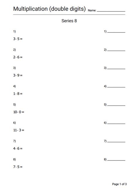 Multiplication Worksheet Series 8 Geek Slop Online