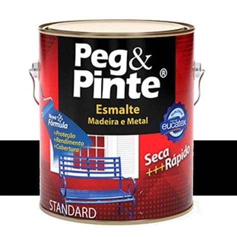 Tinta Esmalte Sint Peg Pinte Preto 900 Ml Eucatex Esmalte Sintético