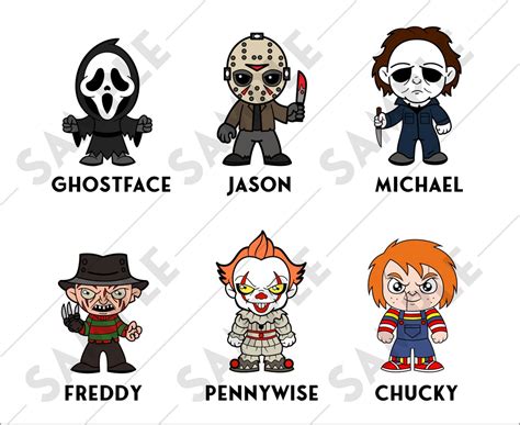 Halloween Tueurs De Films D Horreur Personnages Chibi Etsy France