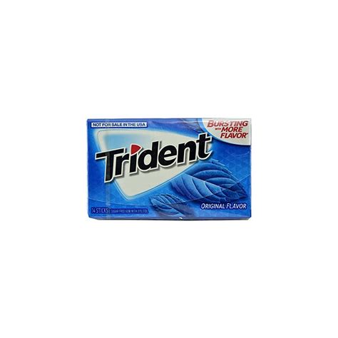 Trident Original Flavor Sugar Free Chewing Gum 14 Sticks Blue 26 G