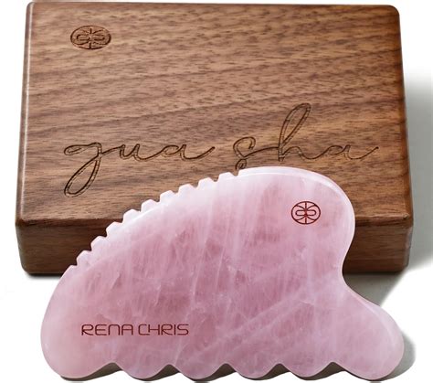 Rena Chris Gua Sha Facial Tools Rose Quartz Guasha Tool For Acupuncture Manual