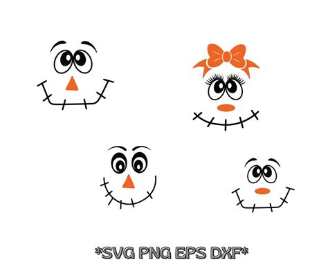 Scarecrow Face Svg Bundle Scarecrow Svg Fall Svg Etsy Canada