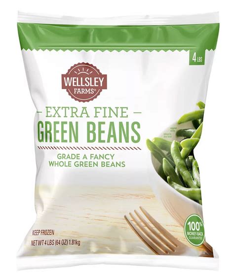 Wellsley Farms Frozen Extra Fine Green Beans 4 Lbs —