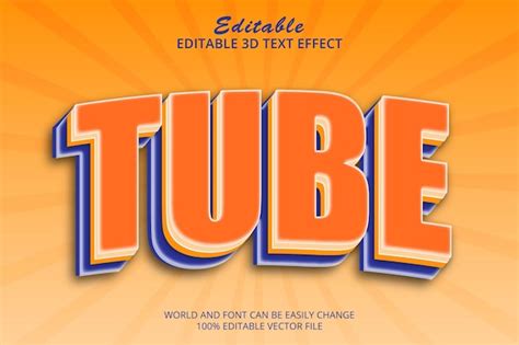 Vector Tube 3d Bearbeitbare Text Effekt Stil Schriftart Effekt