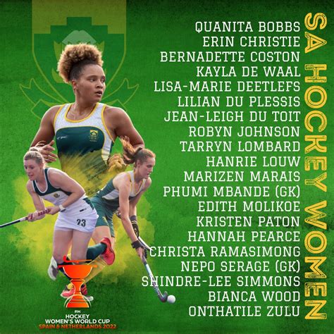 Sa Hockey Womens World Cup Squad Announced Sa Sports Press