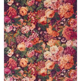 Very Rose And Peony Velvet Fabric In Wild Plum By Sanderson Jane Clayton