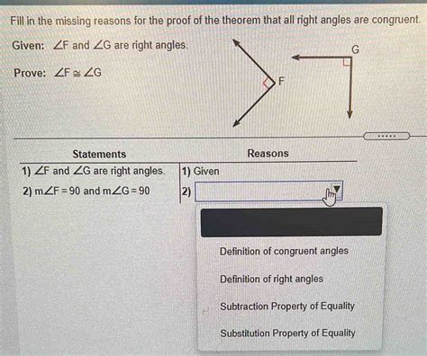 Solved Fill In The Missing Reasons For The Proof Of The Theorem That