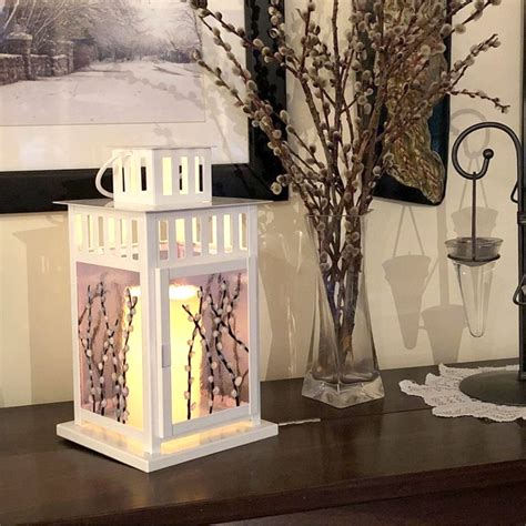 Pussy Willow Lantern Glass By Heather