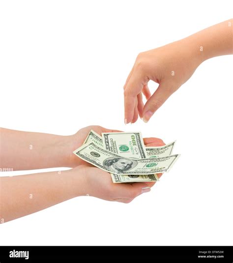 Hands Giving Money Stock Photo Alamy