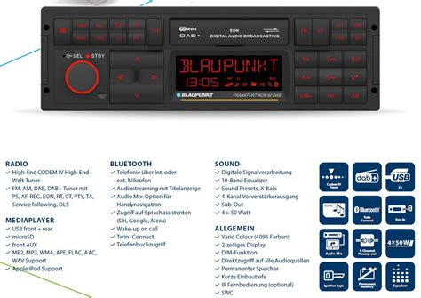 Blaupunkt Frankfurt Rcm 82 DAB Vintage Car Radio DAB Bluetooth UKW USB