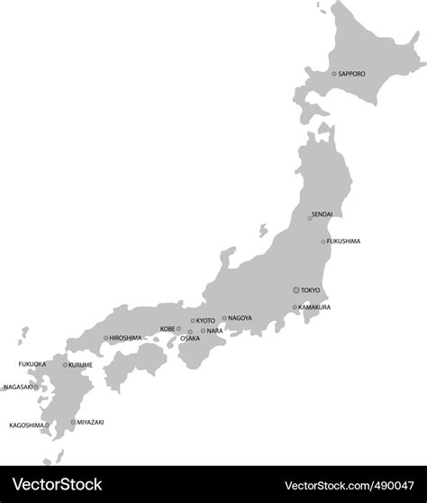 Japan Map Royalty Free Vector Image VectorStock