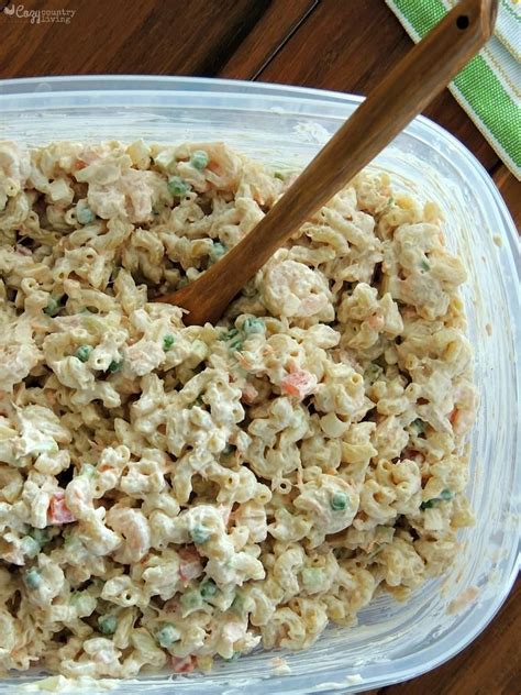 Shrimp And Tuna Macaroni Salad Cozy Country Living Recipe Tuna Macaroni Salad Tuna Salad