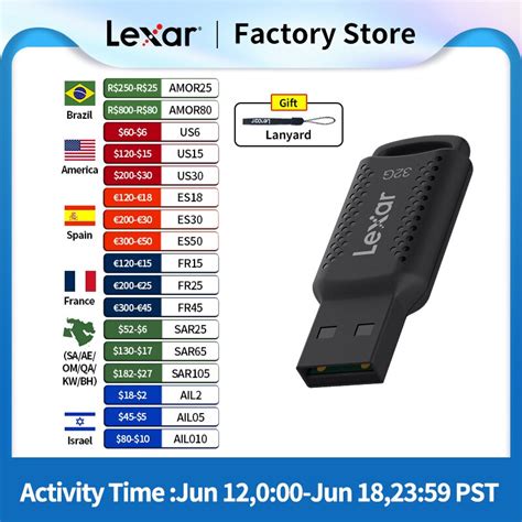 Lexar USB Stick V400 Pen Drive USB 3 0 USB Key Memory 100MB S 32GB 64GB